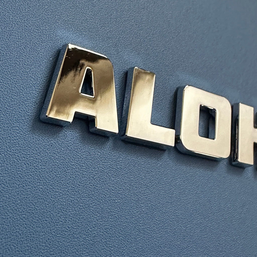 Cherreh Chromes ALOHA Silver Chrome Car Decal Close Up